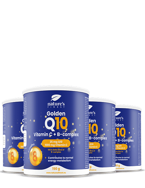 Golden Q10 , Revolučná Anti-agingová Formula , Koenzým Q10 , Vitamín C , Vitamíny Skupiny B , Proti Oxidatívnemu Poškodeniu , 2+2 , 600g