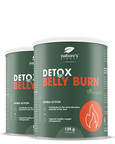 Detox Belly Burn 1+1 , Oslabenie , Odstránenie Pretrvávajúceho Brušného Tuku , Detoxikácia Pečene , Bodliak , Artičoka, Chlorella , 250g