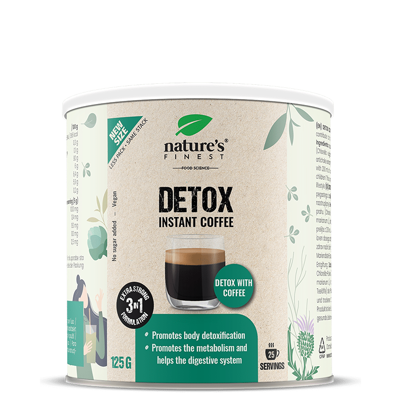 Nature's Finest Detox Coffee | detox káva s chlorellou, pestrecem a artičokom | zmes Arabica na podporu trávenia a jemnú očistu tela