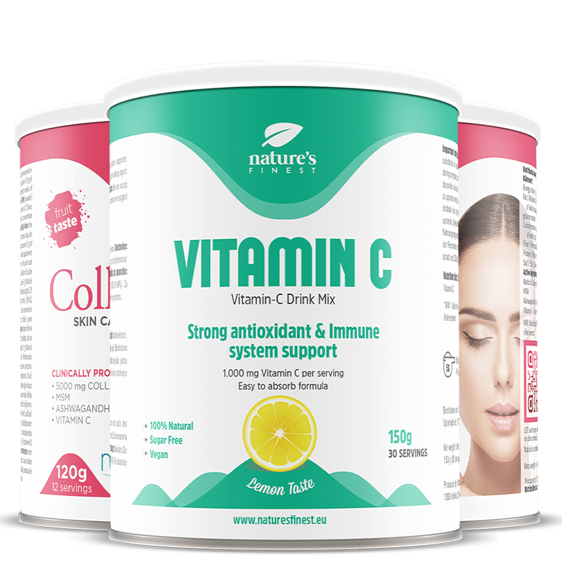 2x Collagen SkinCare + Vitamin C | Naticol rybí kolagén + vitamín C pre hladkú, pevnú pokožku | elasticita a žiarivosť