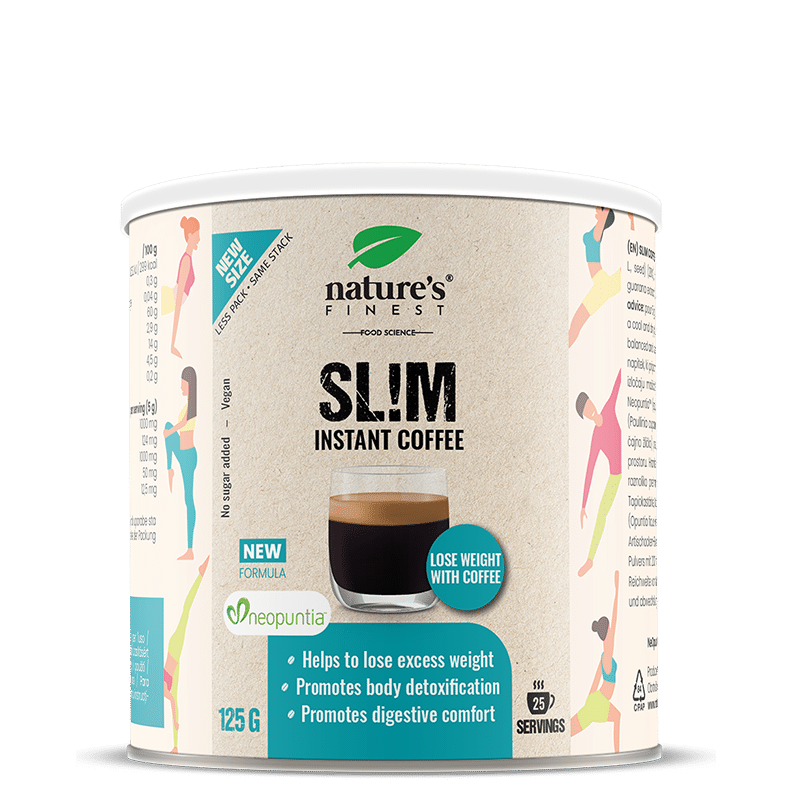Nature's Finest Slim Coffee | Neopuntia opuncia + guarana + artičok | Arabica slim káva na kontrolu chuti, podporu kalórií a ľahkosť